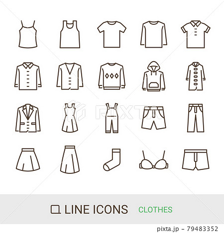 商品アイコン　ファッション　ラインアイコン 79483352