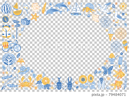 Summer illustration frame 79484071