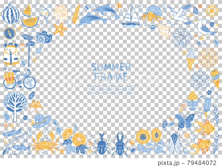 夏のイラストフレーム 79484072