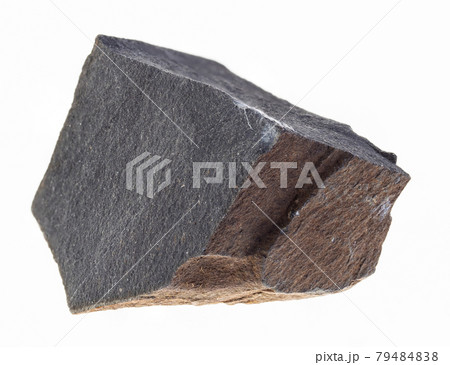 raw hyalobasalt (tachylite) stone on white 79484838