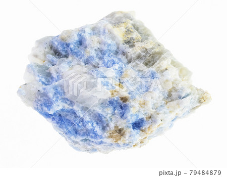 rough blue vishnevite stone on white 79484879