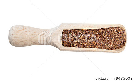 wholegrain teff seeds in wood scoop cutout wholegrain teff seeds in wood scoop cutout 79485008