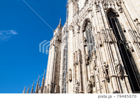 view of facade of Milan Cathedral in midday view of facade of Milan Cathedral in midday 79485070