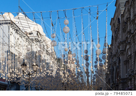 Christmas decoration on Nikolskaya st in Moscow Christmas decoration on Nikolskaya st in Moscow 79485071