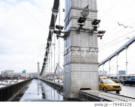 Steel supports of Krymsky Bridge in Moscow 79485228