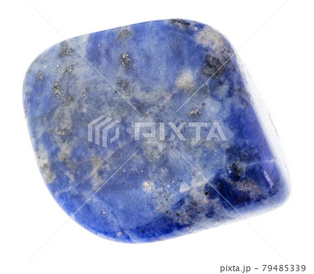 tumbled blue Sodalite gemstone on white 79485339