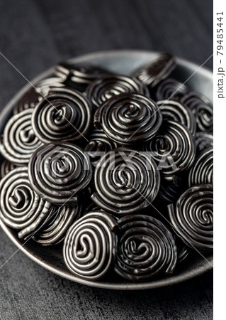 Spiral from liquorice candy Spiral from liquorice candy 79485441