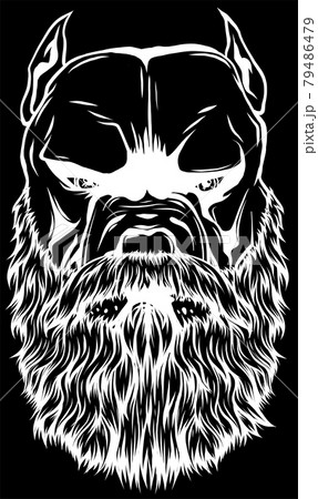 vector illustration of head pitbull with beard vector illustration of head pitbull with beard 79486479