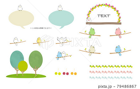 小鳥と吹き出しフレーム 小鳥と吹き出しフレーム 79486867