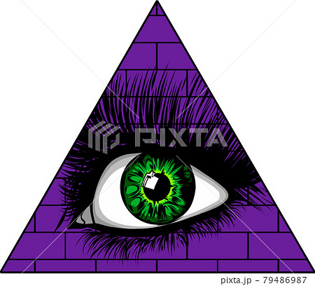 Eye of providence. All seeing eye in the triangle on top of the pyramid masonic symbol. 79486987