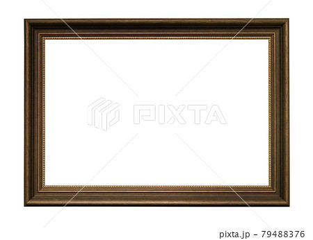 vintage dark brown wood picture frame cutout 79488376