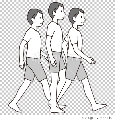 Walking posture explanatory diagram How to walk 79488410