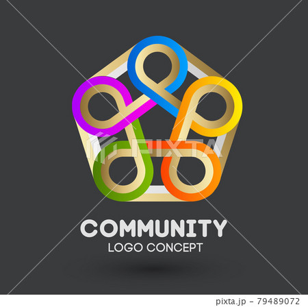 Community care logo. Connecting people logo design. Human and corporate friendship background. Business networking vector. 79489072