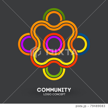 Community care logo. Connecting people logo design. Human and corporate friendship background. Business networking vector. 79489083