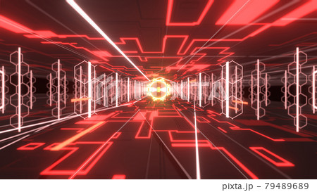 VJ サイバー空間 トンネル 赤 [別Verあり] 79489689
