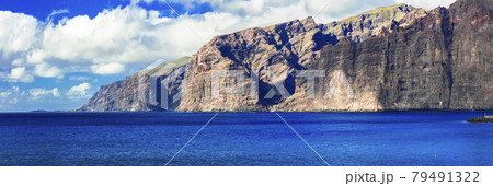 Tenerife island, impressive rocks of Los Gigantes, popular tourist place in Canary islands 79491322