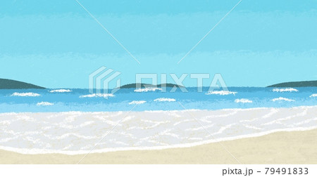 海や砂浜の絵具イラストイメージのイラスト素材 海や砂浜の絵具イラストイメージのイラスト素材