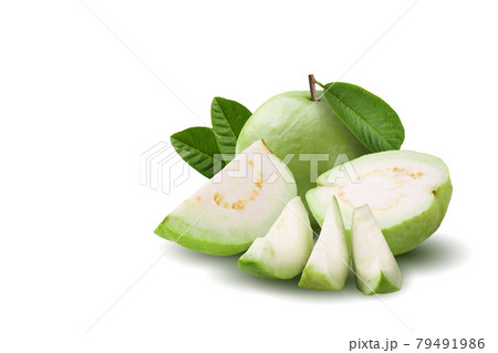 Guava fruit isolated on a white background. 79491986