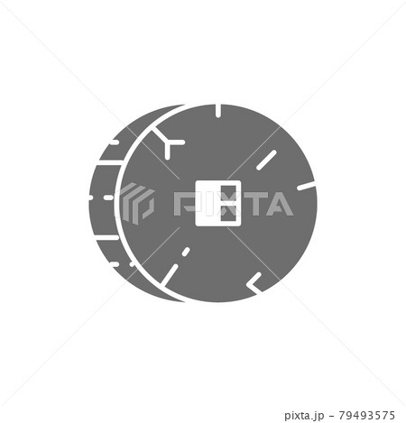 Prehistoric stone wheel gray icon. Isolated on white background 79493575