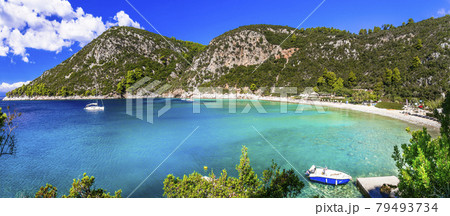 Best beaches of Skopelos island - Limnonari with amazing bay and turquoise sea. Sporades islands of Greece Best beaches of Skopelos island - Limnonari with amazing bay and turquoise sea. Sporades islands of Greece 79493734