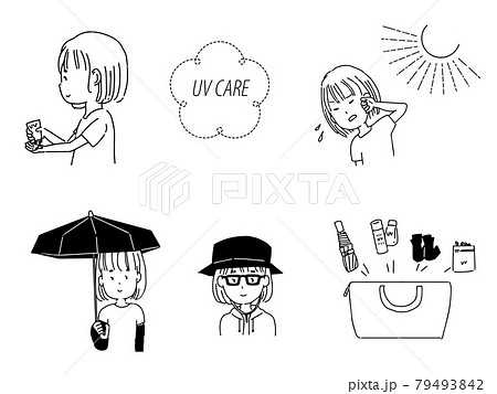 UVケアをする女性 79493842