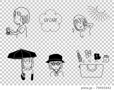 UVケアをする女性 79493842