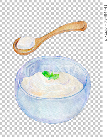 Watercolor illustration yogurt Watercolor illustration yogurt 79494441