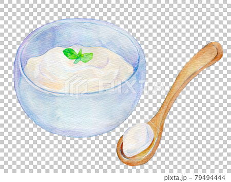 Watercolor illustration yogurt Watercolor illustration yogurt 79494444