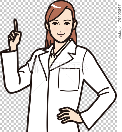 Lady's finger pointing in white suit Lady's finger pointing in white suit 79495847