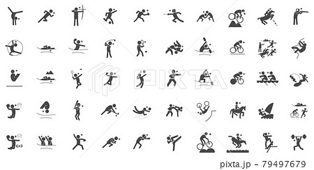 Summer sport pictograph Matte BLACK No frame  79497679