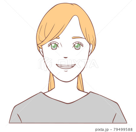 あいうべ体操をする女性「い」シンプル 79499588