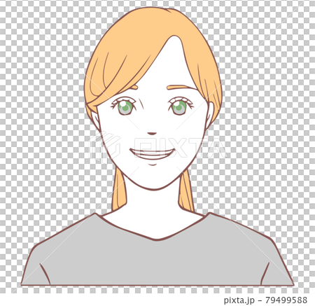 あいうべ体操をする女性「い」シンプル 79499588