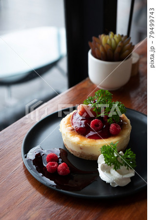 Homemade cheesecake with fresh berries and mint for dessert - healthy organic summer dessert pie cheesecake Homemade cheesecake with fresh berries and mint for dessert - healthy organic summer dessert pie cheesecake 79499743