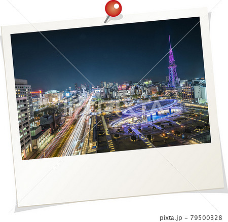 ポラロイド風写真　名古屋の夜景 79500328