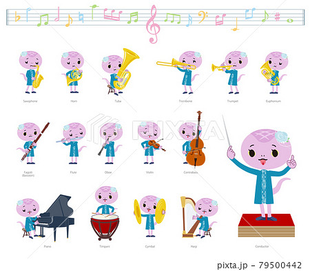 クラシック音楽演奏に関するヘビの女の子のセット 79500442