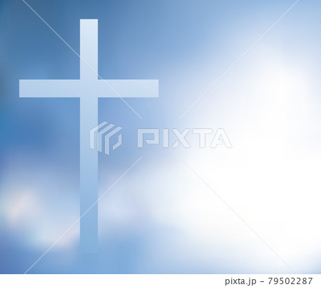 Cross on the sky backdrop. Vector drawing Cross on the sky backdrop. Vector drawing 79502287