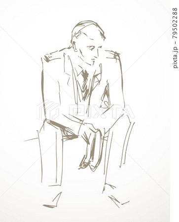 Man sitting on the chair. Vector drawing Man sitting on the chair. Vector drawing 79502288