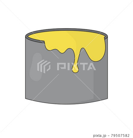Vector illustration of a can of yellow paint in a flat style Vector illustration of a can of yellow paint in a flat style 79507582