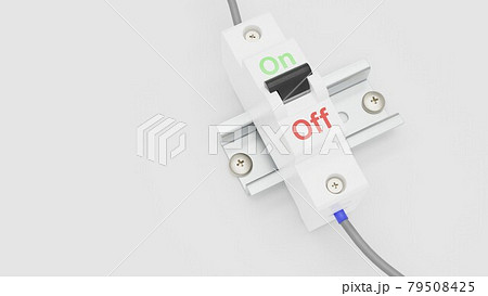 automatic knife-switch turned on, angle view. isolated render 79508425