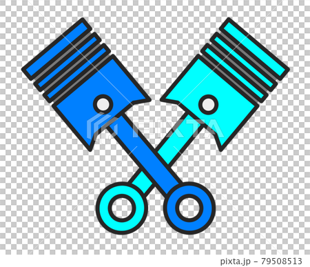 自動車エンジン部品のピストンの構造イラストのイラスト素材