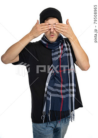 Young white man on white 79508965