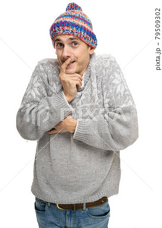 Young white man on white 79509302