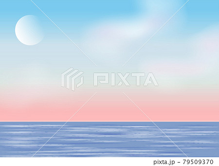 幻想的な海の背景のイラスト素材