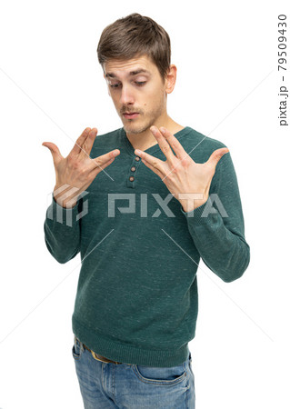 Young white man on white Young white man on white 79509430
