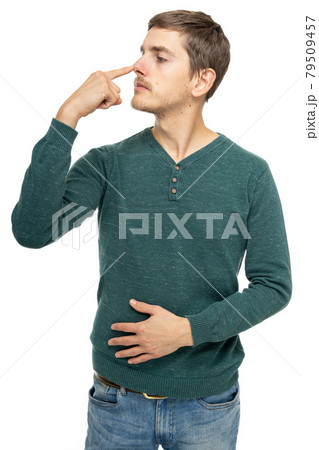 Young white man on white Young white man on white 79509457