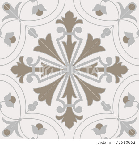 Brown Spanish Tile - Vector Ornamental Illustration 79510652