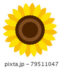 シンプルなヒマワリの花のアイコンイラスト/白背景