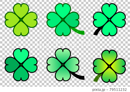 幸運の四つ葉クローバーの種類別イラストのイラスト素材 幸運の四つ葉クローバーの種類別イラストのイラスト素材