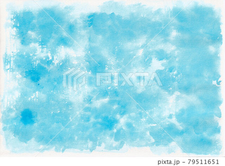 素材テクスチャ 水彩にじみ 水色のイラスト素材