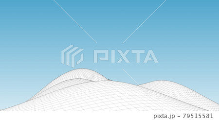 Abstract terrain wireframe landscape background. 79515581